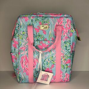 NWT Lilly Pulitzer Insulated Backpack Cooler Bag Best Fishes Pink Convertible